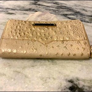 Rebecca Minkoff Embossed Tan&Gold Leather Clutch
